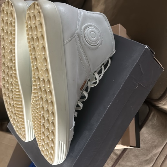 Ecco White Blanc Sneakers Size 11 - Picture 6 of 8